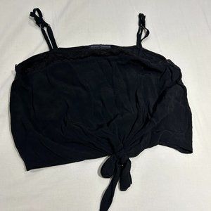 Brandy Melville Black Crop Tank Top with lace